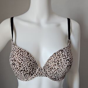 Victoria's Secret Animal Print Bra - Black and Cream